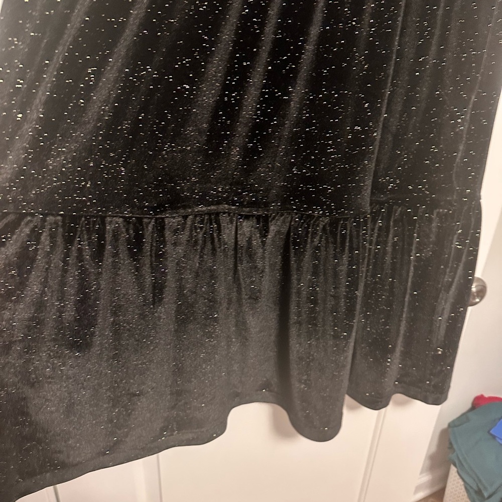 J. Crew black velvet glitter tier midi dress - Picture 5 of 5